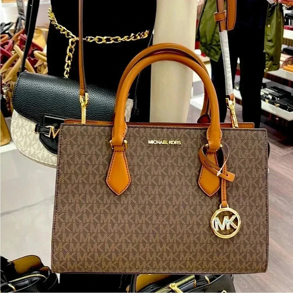 Michael Kors Sheila Medium Center Zip Satchel Bag - Picture 1 of 16